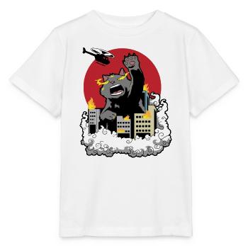  Catzilla Monsterkatze - Stanley/Stella Kinder T-Shirt MINI CREATOR  - Weiß - Vorne - Maike (125cm)