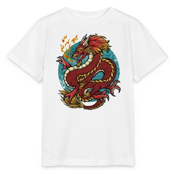 Drache Feuerdrache - Stanley/Stella Kinder T-Shirt MINI CREATOR  - Weiß - Vorne - Maike (125cm)