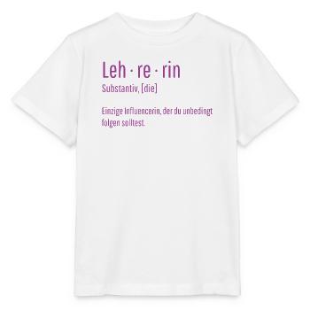Lehrerin Substantiv Influencerin Lustig Geschenk - Stanley/Stella Kinder T-Shirt MINI CREATOR  - Weiß - Vorne - Maike (125cm)