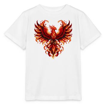 Karmesinrote Phönixflügel - Stanley/Stella Kinder T-Shirt MINI CREATOR  - Weiß - Vorne - Maike (125cm)