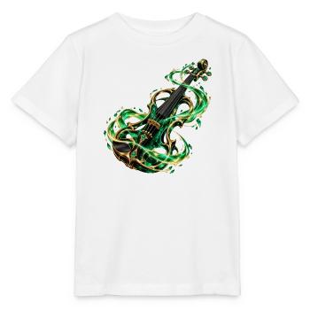 Smaragdgrüne Arkane Violine - Stanley/Stella Kinder T-Shirt MINI CREATOR  - Weiß - Vorne - Maike (125cm)
