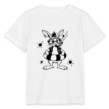 Bunny Punk und das Taucherhase Abenteuer - Stanley/Stella Kinder T-Shirt MINI CREATOR  - Weiß - Vorne - Maike (125cm)