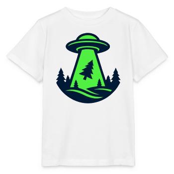 Ufo Wald Entfuehrung Grafik - Stanley/Stella Kinder T-Shirt MINI CREATOR  - Weiß - Vorne - Maike (125cm)