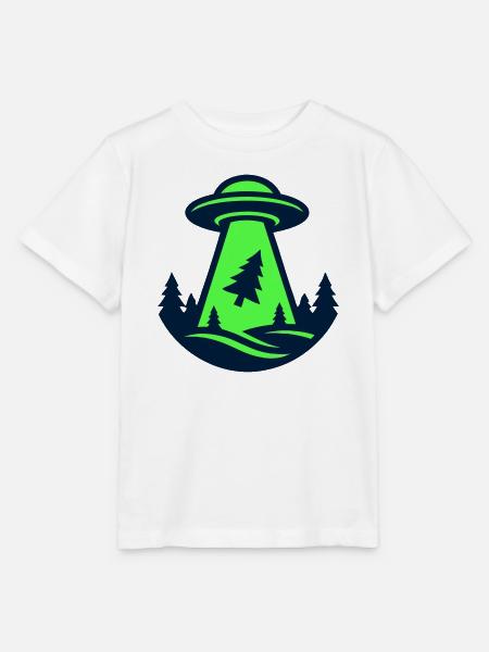Ufo Wald Entfuehrung Grafik - Stanley/Stella Kinder T-Shirt MINI CREATOR - Weiß