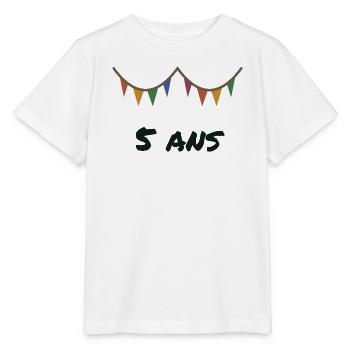 5 JAHRE. 5. JUBILÄUM. 5-JÄHRIGES JUBILÄUM - Stanley/Stella Kinder T-Shirt MINI CREATOR  - Weiß - Vorne - Maike (125cm)