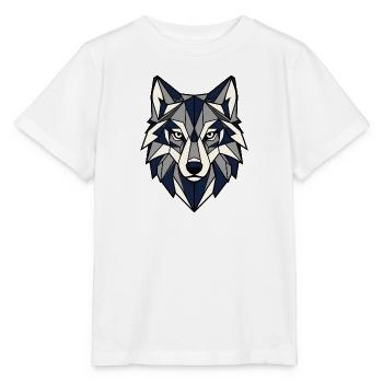 Geometrischer Wolf Kopf Dreiecke Vektor Shirt - Stanley/Stella Kinder T-Shirt MINI CREATOR  - Weiß - Vorne - Maike (125cm)