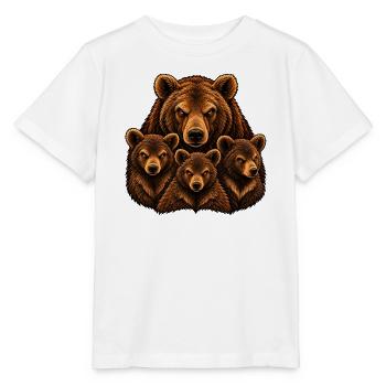 Weibliche Bären und Bärenjungen - Stanley/Stella Kinder T-Shirt MINI CREATOR  - Weiß - Vorne - Maike (125cm)