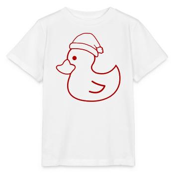 Weihnachtsente Silhouette mit Mütze - Stanley/Stella Kinder T-Shirt MINI CREATOR  - Weiß - Vorne - Maike (125cm)
