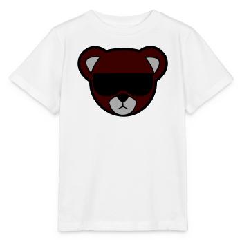 Rotbrauner Bär mit Sonnenbrille - Stanley/Stella Kinder T-Shirt MINI CREATOR  - Weiß - Vorne - Maike (125cm)