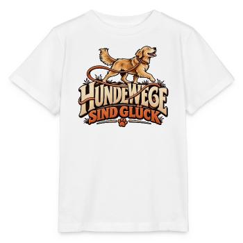 Hundewege sind Glück Liebevolles Hundemotiv - Stanley/Stella Kinder T-Shirt MINI CREATOR  - Weiß - Vorne - Maike (125cm)