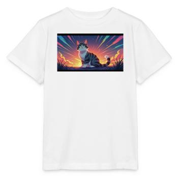 Katze im Abendlicht - Stanley/Stella Kinder T-Shirt MINI CREATOR  - Weiß - Vorne - Maike (125cm)