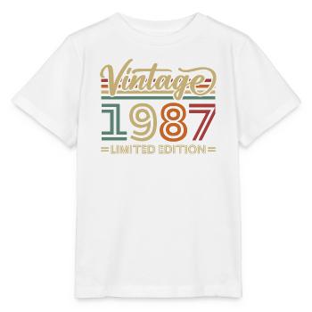 Vintage 1987 Limited Edition Geburtstag Retro - Stanley/Stella Kinder T-Shirt MINI CREATOR  - Weiß - Vorne - Maike (125cm)