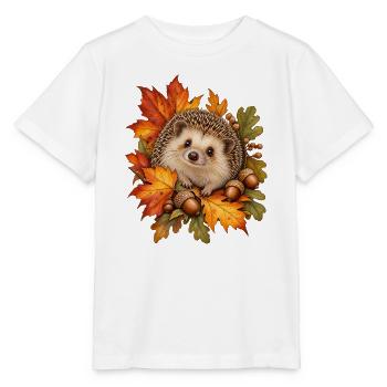 Igel im Herbstlaub - Stanley/Stella Kinder T-Shirt MINI CREATOR  - Weiß - Vorne - Maike (125cm)