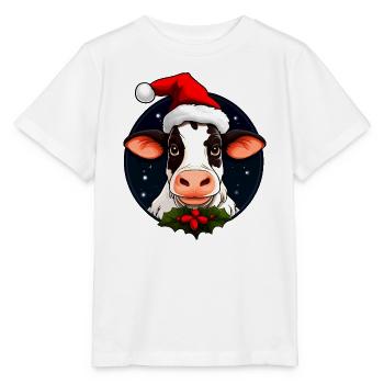 Kühe Christmas - Stanley/Stella Kinder T-Shirt MINI CREATOR  - Weiß - Vorne - Maike (125cm)