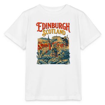 Vintage Edinburgh Scotland Cityscape With - Stanley/Stella Kinder T-Shirt MINI CREATOR  - Weiß - Vorne - Maike (125cm)