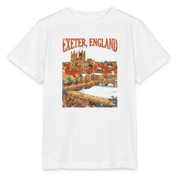 Vintage Exeter England City Skyline Novelty - Stanley/Stella Kinder T-Shirt MINI CREATOR  - Weiß - Vorne - Maike (125cm)