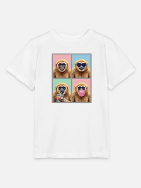 Gibbons Gibbon - Stanley/Stella Kinder T-Shirt MINI CREATOR - Weiß