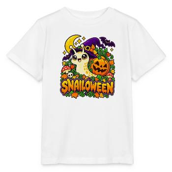 Snailoween – Kürbisschnecke - Stanley/Stella Kinder T-Shirt MINI CREATOR  - Weiß - Vorne - Maike (125cm)