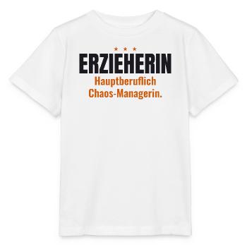 Erzieherin Shirt – Hauptberuflich Chaos-Managerin - Stanley/Stella Kinder T-Shirt MINI CREATOR  - Weiß - Vorne - Maike (125cm)