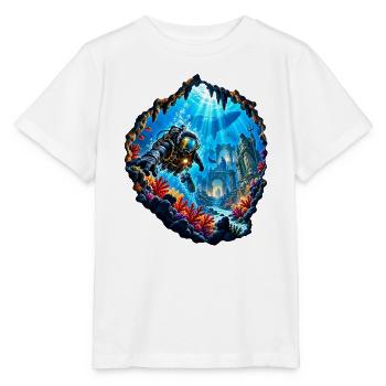 Taucher Unterwasserruinen Expedition Tauchen - Stanley/Stella Kinder T-Shirt MINI CREATOR  - Weiß - Vorne - Maike (125cm)