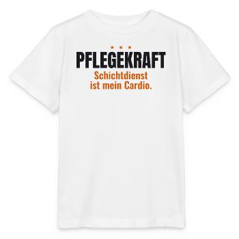 Pflegekraft Shirt – Schichtdienst ist mein Cardio - Stanley/Stella Kinder T-Shirt MINI CREATOR  - Weiß - Vorne - Maike (125cm)
