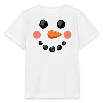 Lächelndes Schneemann Gesicht - Stanley/Stella Kinder T-Shirt MINI CREATOR  - Weiß - Vorne - Maike (125cm)