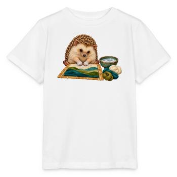 Igel filzt eine Wolllandschaft nass - Stanley/Stella Kinder T-Shirt MINI CREATOR  - Weiß - Vorne - Maike (125cm)