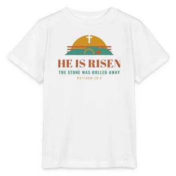He Is Risen – Easter Christian Matthew 28:6 - Stanley/Stella Kinder T-Shirt MINI CREATOR  - Weiß - Vorne - Maike (125cm)