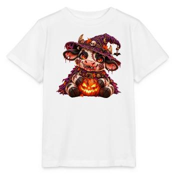 Gruselige Halloween-Kuh - Stanley/Stella Kinder T-Shirt MINI CREATOR  - Weiß - Vorne - Maike (125cm)