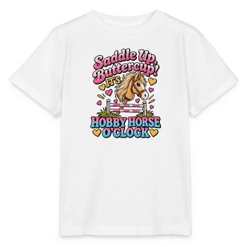 Sattel buttercup_Hobby Horse O'Clock - Stanley/Stella Kinder T-Shirt MINI CREATOR  - Weiß - Vorne - Maike (125cm)
