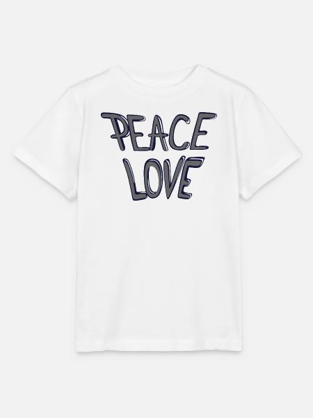 Frieden und Liebe Handlettering - Stanley/Stella Kinder T-Shirt MINI CREATOR  - Weiß