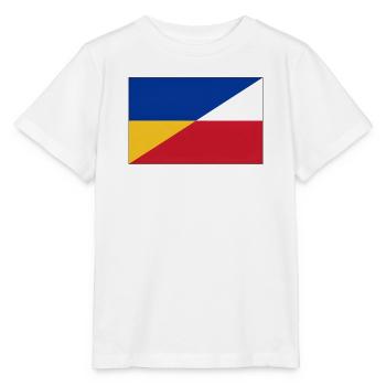Ukraine-Polnische Flagge – Ukrainische und Polnische Einheit - Stanley/Stella Kinder T-Shirt MINI CREATOR  - Weiß - Vorne - Maike (125cm)