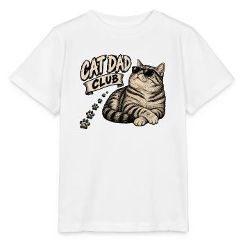 cool dad club - coole Katze - Stanley/Stella Kinder T-Shirt MINI CREATOR  - Weiß - Vorne - Maike (125cm)