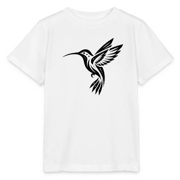 Schwarzer Kolibri Minimalistisch - Stanley/Stella Kinder T-Shirt MINI CREATOR  - Weiß - Vorne - Maike (125cm)