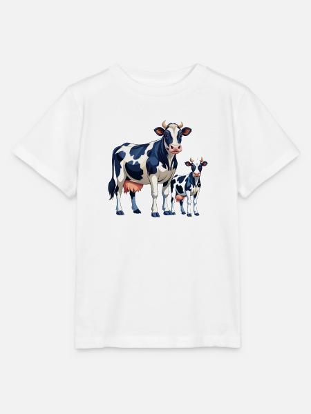 Holstein und Kälber Kuh - Stanley/Stella Kinder T-Shirt MINI CREATOR  - Weiß