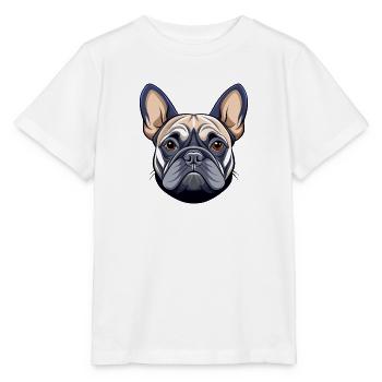 Französischer Bulldoggenkopf - Stanley/Stella Kinder T-Shirt MINI CREATOR  - Weiß - Vorne - Maike (125cm)