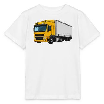Gelber Lastwagen Illustration - Stanley/Stella Kinder T-Shirt MINI CREATOR  - Weiß - Vorne - Maike (125cm)