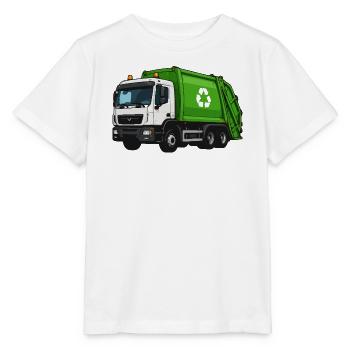 Grüner Müllwagen Recycling - Stanley/Stella Kinder T-Shirt MINI CREATOR  - Weiß - Vorne - Maike (125cm)