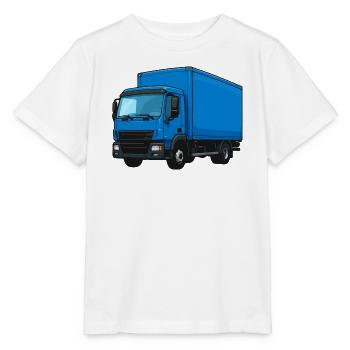 Blauer LKW Kraftvoller Transporter - Stanley/Stella Kinder T-Shirt MINI CREATOR  - Weiß - Vorne - Maike (125cm)