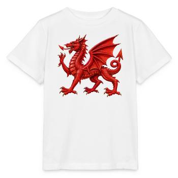 Walisischer Roter Drache - Stanley/Stella Kinder T-Shirt MINI CREATOR  - Weiß - Vorne - Maike (125cm)