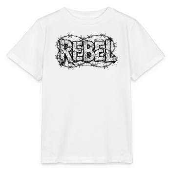 Rebellen-Stacheldrahttypografie - Stanley/Stella Kinder T-Shirt MINI CREATOR  - Weiß - Vorne - Maike (125cm)