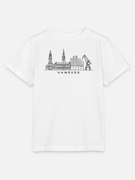 Hamburg Skyline – Line Art - Stanley/Stella Kinder T-Shirt MINI CREATOR - Weiß
