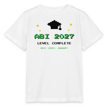 Abi 2027 – Level Complete Abitur Gamer Shirt - Stanley/Stella Kinder T-Shirt MINI CREATOR  - Weiß - Vorne - Maike (125cm)