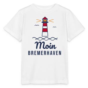 Moin Bremerhaven – Leuchtturm Nordsee Motiv - Stanley/Stella Kinder T-Shirt MINI CREATOR  - Weiß - Vorne - Maike (125cm)
