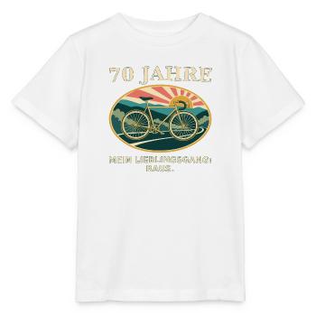 70 Jahre Lieblingsgang: Fahrrad-Retro - Stanley/Stella Kinder T-Shirt MINI CREATOR  - Weiß - Vorne - Maike (125cm)