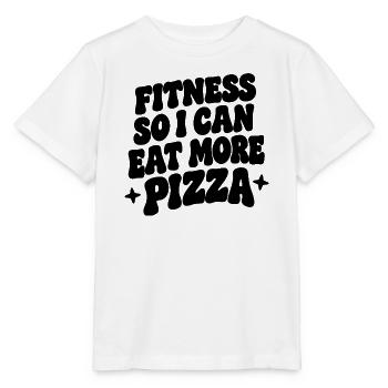 Fitness so i can eat more pizza - Stanley/Stella Kinder T-Shirt MINI CREATOR  - Weiß - Vorne - Maike (125cm)