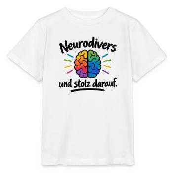 Neurodiversität strahlt bunt - Stanley/Stella Kinder T-Shirt MINI CREATOR  - Weiß - Vorne - Maike (125cm)