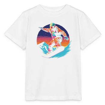 90er Jahre Snowboarder - Stanley/Stella Kinder T-Shirt MINI CREATOR  - Weiß - Vorne - Maike (125cm)