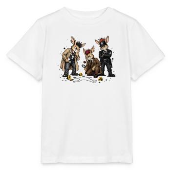 Bunny Punk Detektive im Noir Stil - Stanley/Stella Kinder T-Shirt MINI CREATOR  - Weiß - Vorne - Maike (125cm)