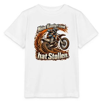 Motocross Enduro Offroad Fahrer Stollenreifen - Stanley/Stella Kinder T-Shirt MINI CREATOR  - Weiß - Vorne - Maike (125cm)